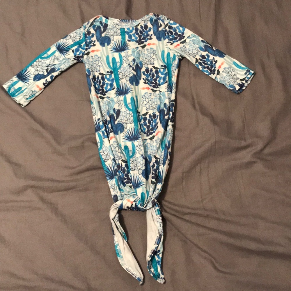 Blue cactus knotted gown